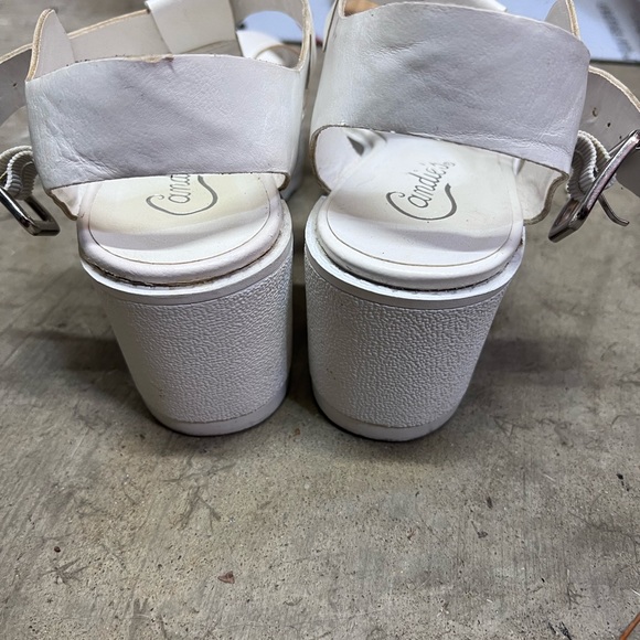 Candies white platform, ankle buckle strap chunky block heels G.U.C. - Picture 5 of 8